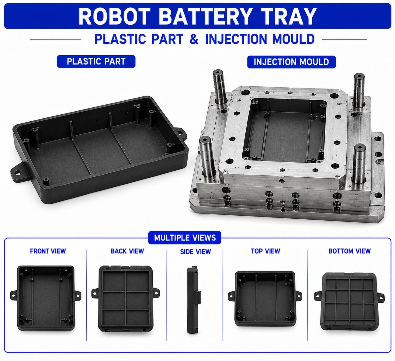 Robot Plastic Battery Tray Mould and Moulding Services